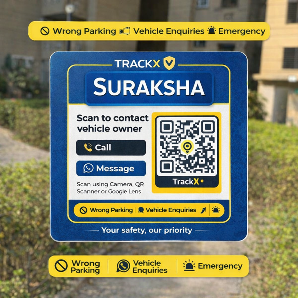 TrackX Suraksha QR Code Sticker