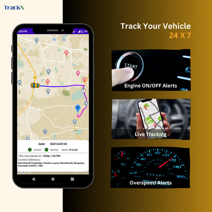 TrackX Wired GPS with Remote Engine ON/OFF | Free Airtel SIM Included