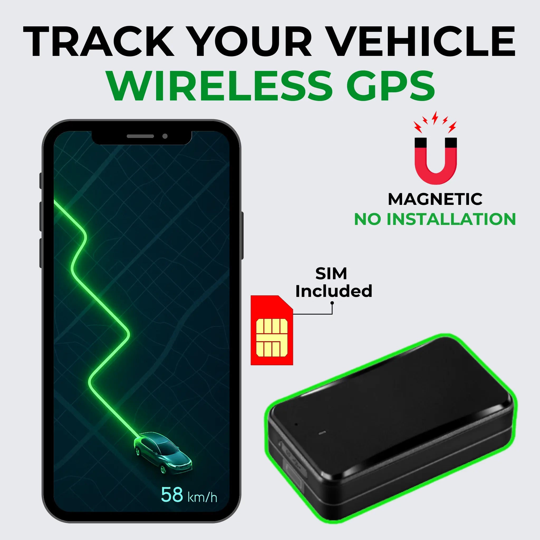 TrackX Wireless Magnetic GPS – Portable Tracker with Free Airtel SIM ...