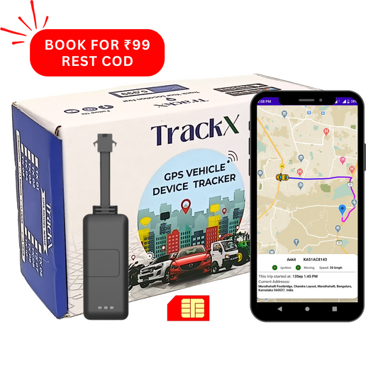 TrackX జలనిరోధిత GPS ట్రాకర్ | ఉచిత ఎయిర్‌టెల్ సిమ్ | బైక్, కార్ &amp; ట్రక్ కోసం