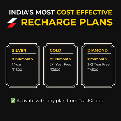 TrackX Wired GPS with Airtel SIM & Remote Engine Lock | Free Installation